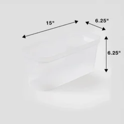 2pk Slim Open Storage Bins Clear - Brightroom™: Stackable Plastic Utility Tubs, 7.1 Volume, Nesting, Spot Clean -Home Storage World GUEST 009171ca f91f 4418 9454 229462699c15