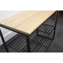 3 Tier Shoe Rack Black Metal With Natural Wood - Brightroom™ -Home Storage World GUEST 013d69be 4814 4e67 a4fd 7c871da78098