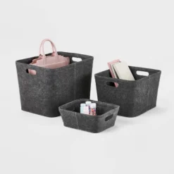 Felt Basket With Stitching - Brightroom™ -Home Storage World GUEST 28a9503f a4a1 4ba4 a7de 0e2505b67450