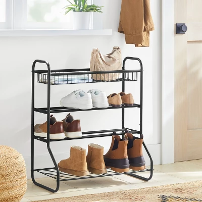 4-Tier Shoe Rack With Basket - Brightroom™