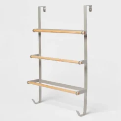 Over The Door Tiered Towel Rack With Wood - Brightroom™ -Home Storage World GUEST 467ac8a6 12f8 41ce 9919 597033b82382