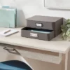 2 Drawer Decorative Fabric Box Charcoal - Brightroom: Rectangle, Paper & Polyester, Spot Clean, 6"x10"x13" -Home Storage World GUEST 49edadd0 15a9 46d0 af95 b1b5cfafde01