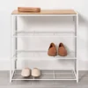 4 Tier Shoe Rack White Metal With Natural Wood - Brightroom™ -Home Storage World GUEST 6093b851 f8d2 4adb ad7f 97aefd41c9b2