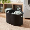 1.5bu Felt Laundry Basket Black - Brightroom™: Heavy Duty Clothes Basket, Polyester, 2 Handles, 3570 Volume