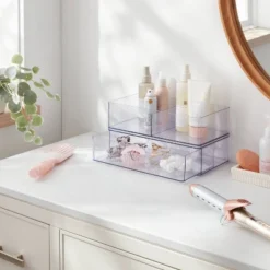 Clear Divided Bin With Drawer - Brightroom™