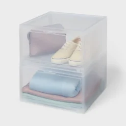 Stackable Large Bin Front Opening Clear - Brightroom™: Transparent Utility Storage, 19 Volume, Stackable -Home Storage World GUEST 892f8de3 c577 414b 9fc4 4a3c7ea1d8b8