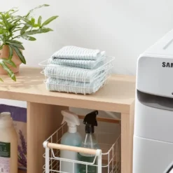 Small Wire Basket White - Brightroom: Carbon Steel, Powder-Coated, Decorative Storage, Square, 9.11"x6.1"x4"