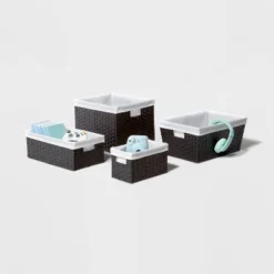 16" X 9" X 6" Lined Woven Media Bin Black - Brightroom™ -Home Storage World GUEST ac4ff65f f7b2 48fa aa42 7459f63d7c52