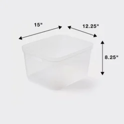 Large Open Storage Bin Clear - Brightroom™: Plastic, Portable, Nesting, Universal Storage, 20.4 Volume, 15x12.25x8.25 -Home Storage World GUEST ae6a255b 79f2 41bd a01d f31e54347a04