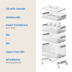 7pc Click In Place Rolling Storage Cart Kit Plastic Storage Home And Office Organization - Brightroom™​ -Home Storage World GUEST c32d2d4f 9529 4084 96c1 6698a5675dd8