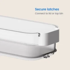 Click In Place 3qt Clear Shallow Slim Plastic Storage Bin With White Latch For Home And Office Organization - Brightroom™ -Home Storage World GUEST d901ff7b 37d4 401c 87f5 e3cadb61a7b5