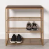 4 Tier Shoe Rack Brass With Walnut Wood - Brightroom™ -Home Storage World GUEST e31dce3a bdeb 4fd6 b72c 1d264900f33c