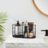 Divided Wire Basket With Wood Handle Black - Brightroom™ -Home Storage World GUEST ec6ac29d 2874 40e8 b27a d339a1a59f7b