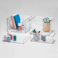 12" X 6" X 4" All Purpose Storage 1/2 Storage Bin - Brightroom™: Clear Plastic Decorative Container, No Assembly Required -Home Storage World GUEST f73604e1 d023 486e 87e8 23d09401cc0c